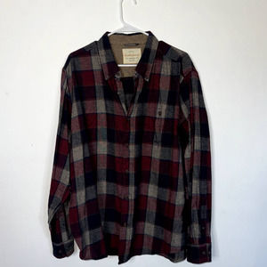 Men's Black and Red Plaid Flannel